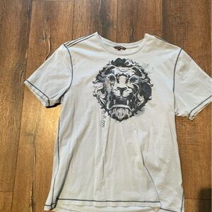 RW&CO. Pale Blue Short Sleeve Tee with Dark Lion Graphic